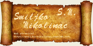 Smiljko Mikolinac vizit kartica